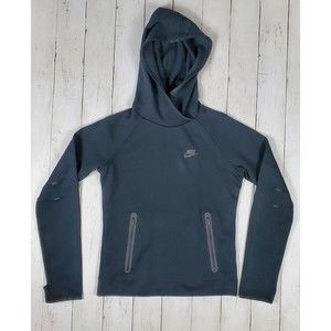 Nike Sportswear Tech Fleece Funnel WMNS Hoodie Sz S Black 617186-010 Thumbholes